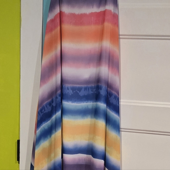 Fantastic Fawn rainbow tie dye dress boho flowy vibrant colors sz medium NWOT Ne - Picture 3 of 9